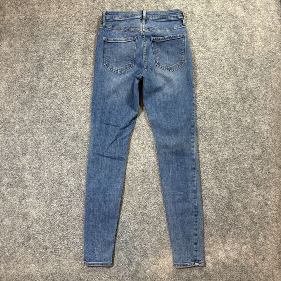 Old‎ Navy Rockstar Super Skinny High Rise Jeans Women's Size 00 Blue Denim - Picture 2 of 8